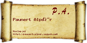Paunert Alpár névjegykártya